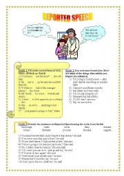 English Worksheet: Reported speech