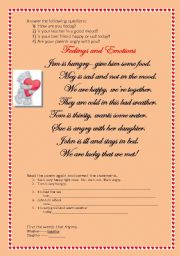 English Worksheet: Feelings and Emotions