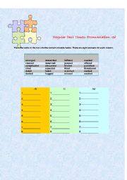 English Worksheet: Pronunciation Past Tense Regular Verbs -ed