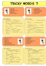 English Worksheet: Tricky Words 7