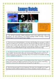 English Worksheet: Luxury Hotels 