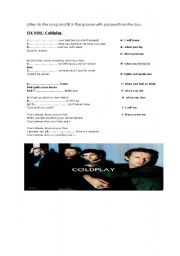 English Worksheet: Coldplays 