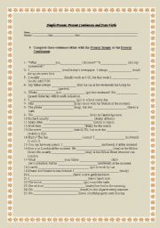 English Worksheet: Simple Present / Present Continuous/ State Verbs