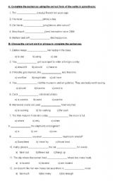 English worksheet: Grammar test