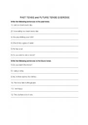 English worksheet: Past tense and Future tense exercise