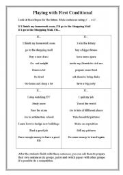 English Worksheet: Playing with First Conditional