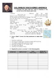 English Worksheet: Columbus discovered America