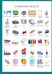 English Worksheet: Classroom objects