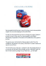 English Worksheet: COCA COLA VS PEPSI