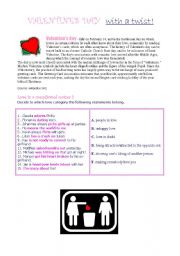 English Worksheet: Valentines Valentines Day With a Twist! (intermediate/upper int. level)