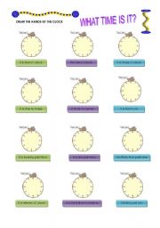 English Worksheet: Telling the time