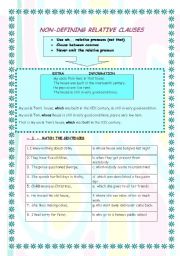 English Worksheet: Non-defining Relative Clauses