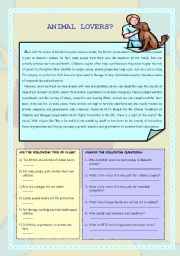 English Worksheet: Reading comprehension