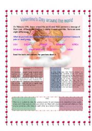 English Worksheet: Valentines Day around the world