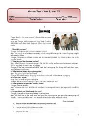 English Worksheet: four-page written test about friendship ( best mates)
