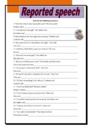 English Worksheet: Reported speech