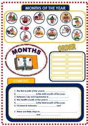 English Worksheet: MONTHS OF THE YEAR