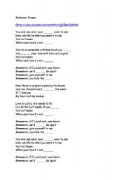 English worksheet: Madonna: Frozen 