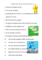 English worksheet: Pronunciation of the initial s