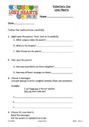 English worksheet: Valentines Day