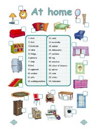 English Worksheet: At  home (3/3)