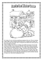 English Worksheet: Winter Fun Activity Worksheets!