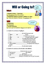 English Worksheet: Will or Going to? (15.02.09)