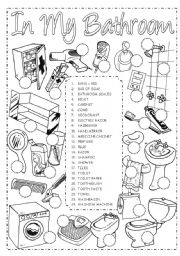 English Worksheet: In my bathroom