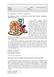 English Worksheet: Girls Basketball