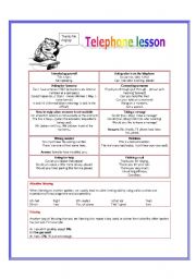 English Worksheet: Telephone lesson