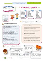 English Worksheet: Adjectives followed by prepositions  (2)  - Common combinations with 