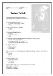 English Worksheet: Twilight trailer