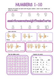 English Worksheet: Numbers