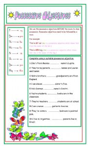 English Worksheet: Possessive adjectives