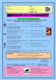 English Worksheet: Position of the adverb of frequency