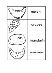 English worksheet: Fruits to play with children
