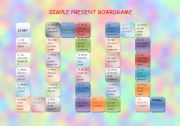 English Worksheet: SIMPLE PRESENT BOADGAME