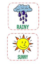 English Worksheet: WEATHER FLASHCARDS