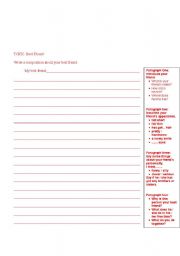 English Worksheet: Very guided writing outline