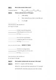 English Worksheet: Here Comes the Sun: Beatles - lyrics & lesson plan