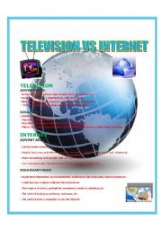 English Worksheet: TELEVISION VS INTERNET