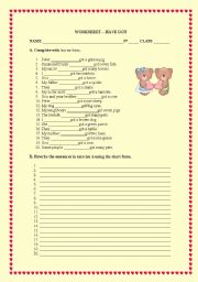 English Worksheet: Have got - practice