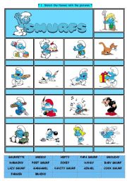 English Worksheet: SMURFS IV - DESCRIPTIONS