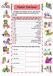 English Worksheet: Present continuous