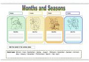 English Worksheet: Months and Seasons.