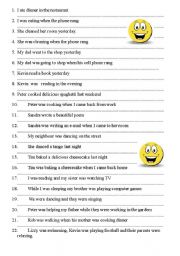 English Worksheet: PAST CONTINUOUS native language translations