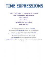 English Worksheet: TIME EXPRESSIONS