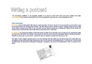 English Worksheet: Writing a postcard