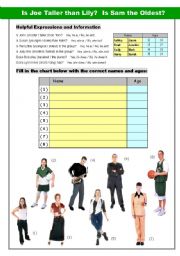 English Worksheet: Comparative and Superlative Speaking Group Competition