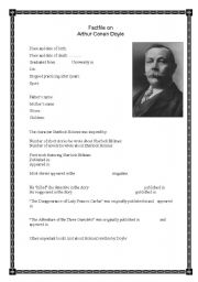 English worksheet: Factifile on Arthur Conan Doyle